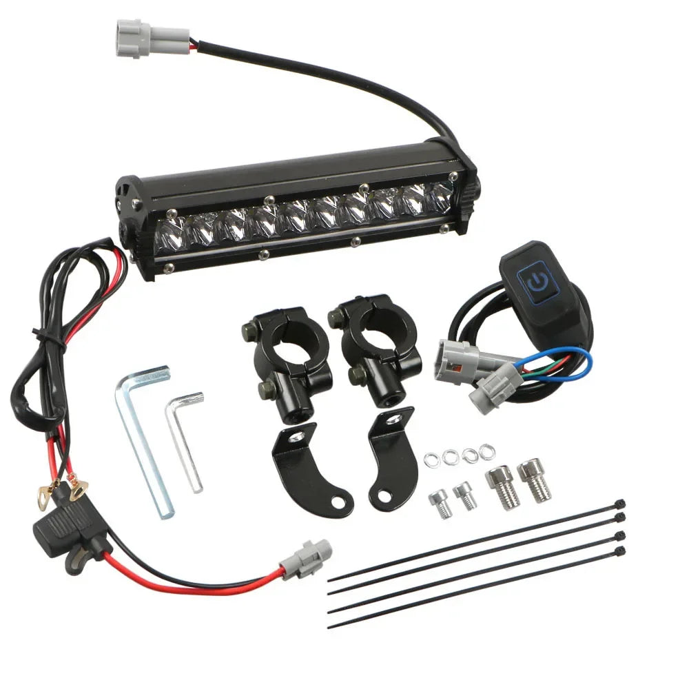 60W Motocross LED Light Bar Kit with Mounting Bracket Switch Wiring for CRF250F CRF110 TTR110 YZF250 RM KX SSR SDG Dirt Pit Bike