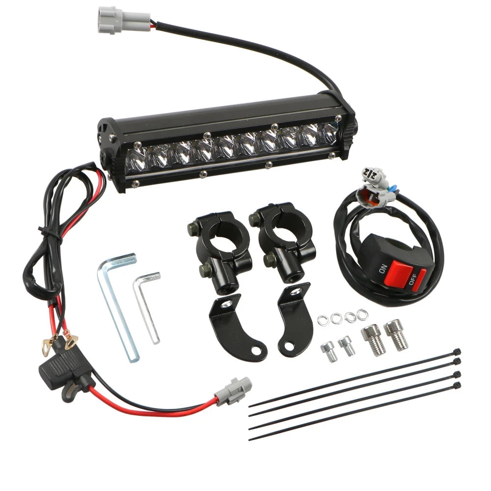 60W Motocross LED Light Bar Kit with Mounting Bracket Switch Wiring for CRF250F CRF110 TTR110 YZF250 RM KX SSR SDG Dirt Pit Bike