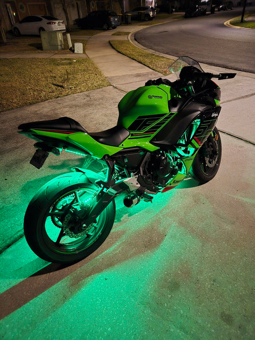 12in1 New Motorcycle Atmosphere Underglow Lights 12V LED Motorcycle Light Kits RGB App Remote Control Decorative Strip